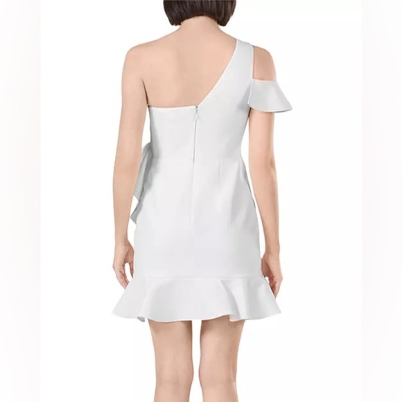 BCBGMAXAZRIA One Shoulder Ruffled Tulip Mini Dress Size 0 NWT $350 - Picture 3 of 8